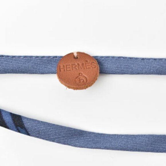 Hermes Choker Bangle Serie HERMES Necklace Bracelet Petit h Silk Blue Multi W... - Picture 5 of 7